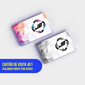 Cartão de Visita Frente Colorida Verso Preto e Branco 4x1 Couchê 250g 48x88mm    